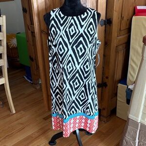 Black and White Geometric Dress